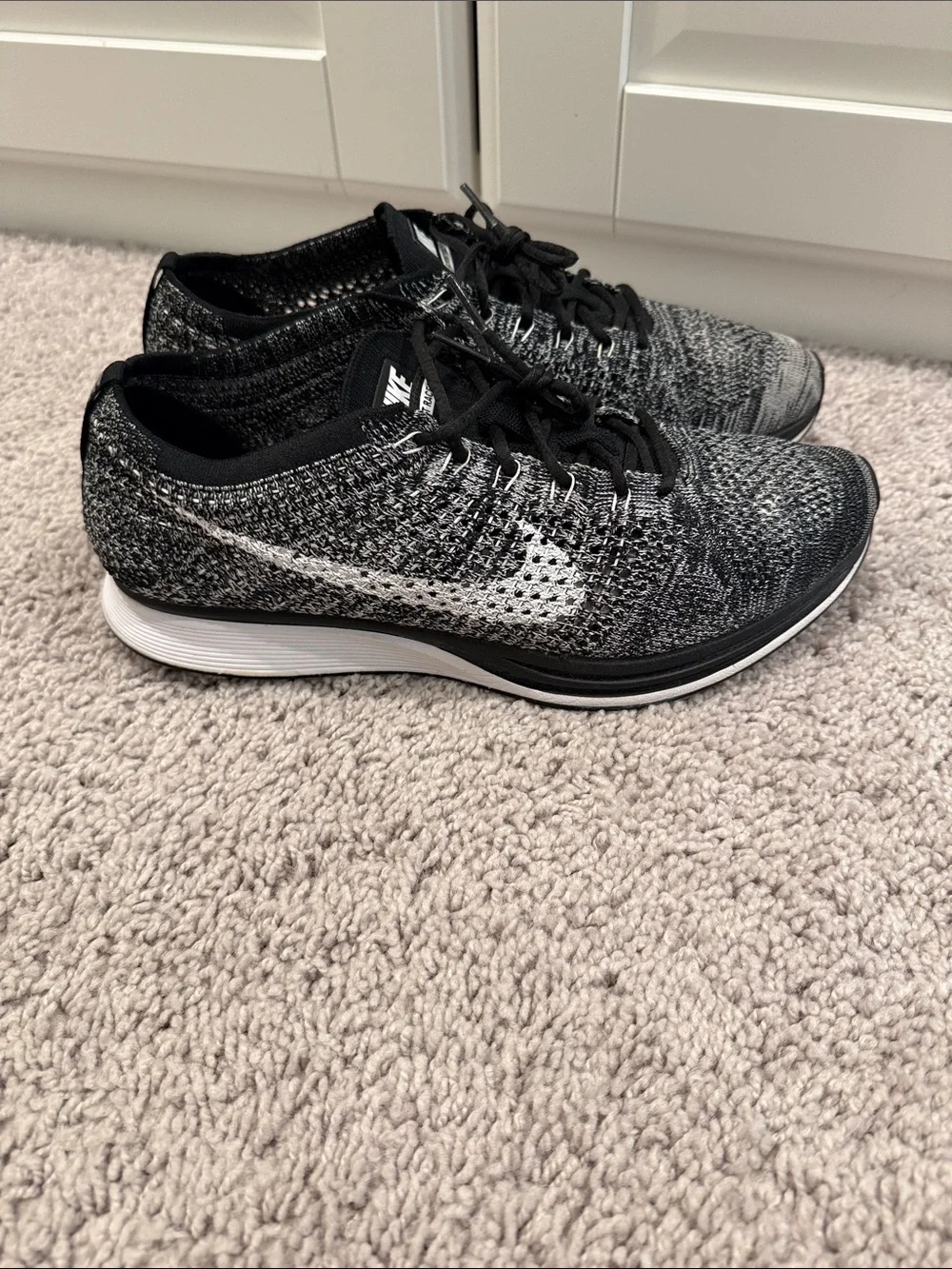 Nike Flyknit racer Oreo 2.0 Black and White Flyknit Running Sneakers